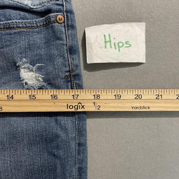 Aeropostale Bayla Skinny Jeans Size 6 Blue Distressed Patchwork Denim Low Rise - Picture 9 of 12